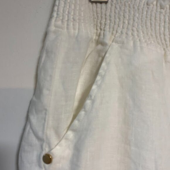 GUESS White Linen Women's Drawstring Relaxed Pants Size S - Picture 5 of 11